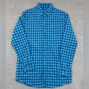 Boys size M (12-14) Vineyard Vines Blue Checkered Button Down Shirt